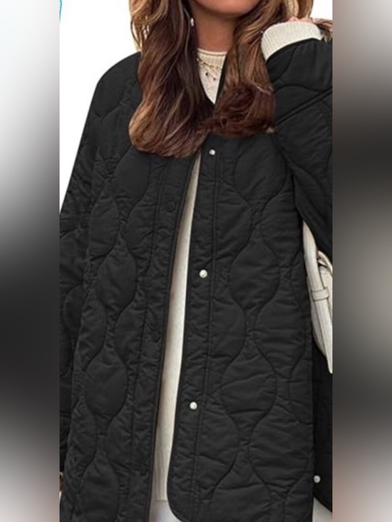 Love Tree Jackets & Blazers - Love Tree Black Quilted Long Shirt Jacket  Small